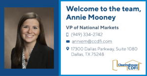 CCDFI Welcomes New VP of National Markets, Annie Mooney