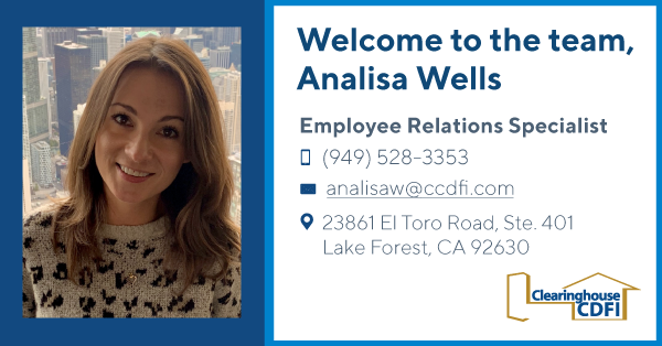 CCDFI Welcomes Employee Relations Specialist, Analisa Wells