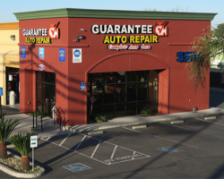 Aerial view of Guaranteed Auto repair shop in Stockton California