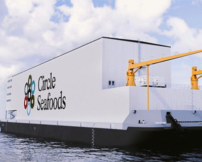 Cutting-edge mobile salmon processing barge by Circle Seafoods.