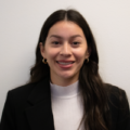 Sofia Ruiz-Plasencia, B BOLD(ER) intern at Clearinghouse CDFI, posing professionally at her workstation