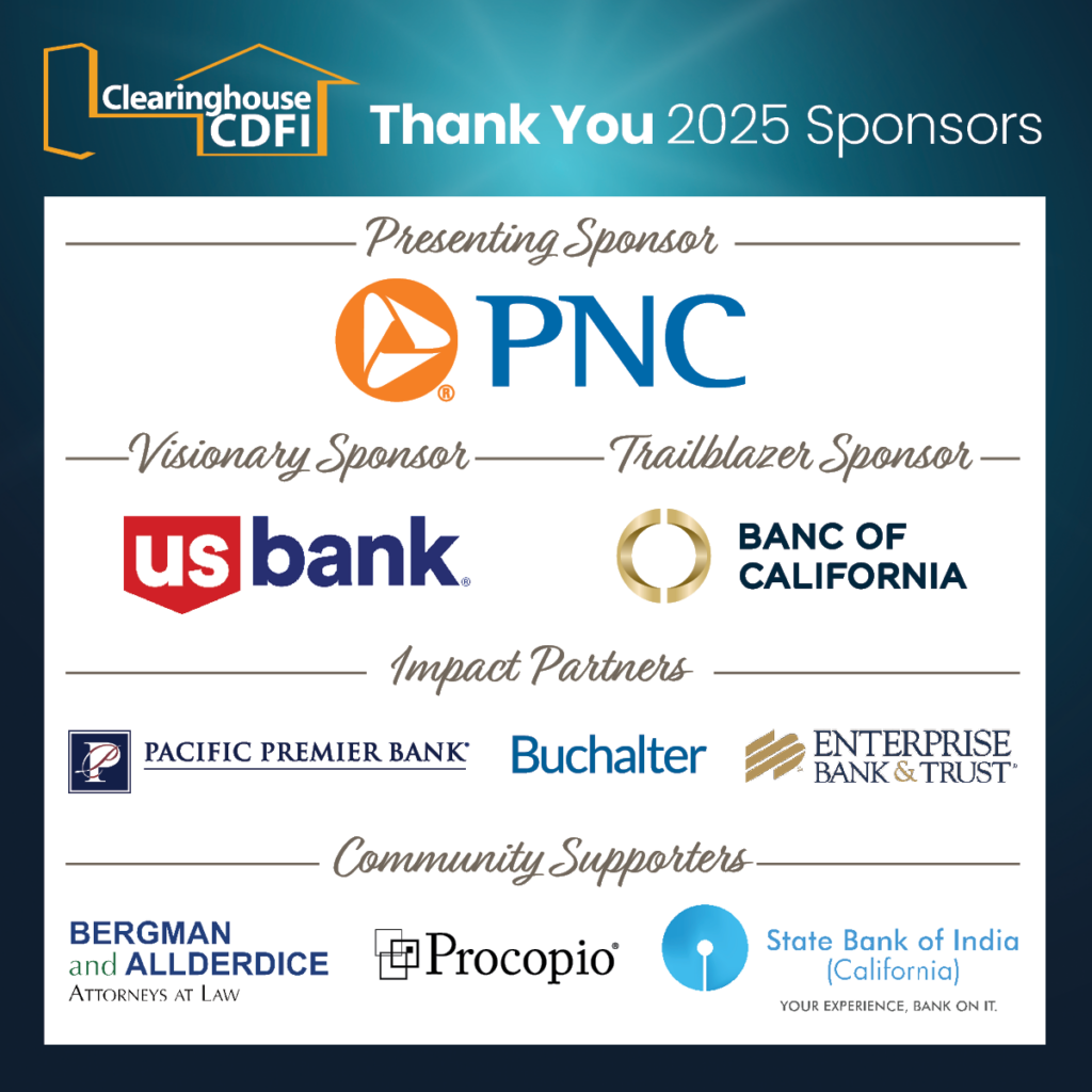 Thank You to Our Sponsors - Clearinghouse CDFI 2025 Annual Shareholders Meeting 
