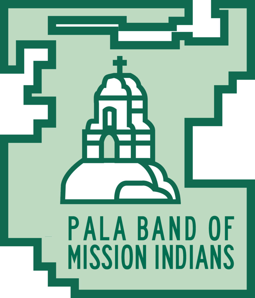Pala Band of Mission Indians logo featuring mission-style architecture, representing a 2025 AHEAD Economic Development Grant Program sponsor.