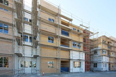 Construction view of Worthington Square, a mixed-use property that received a refinancing loan for its apartment and storefront spaces