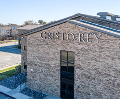 Cristo Rey Fort Worth campus exterior with building signage
